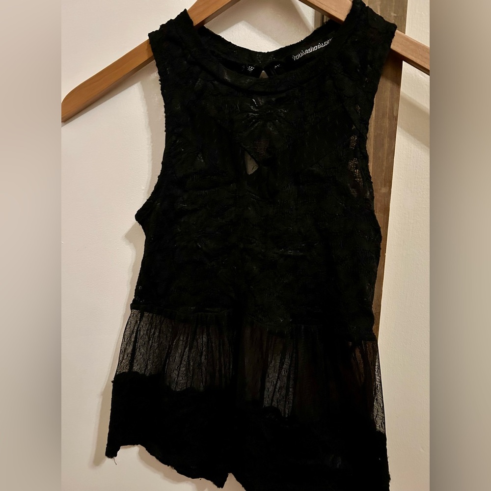 Stylish Black Lace Top